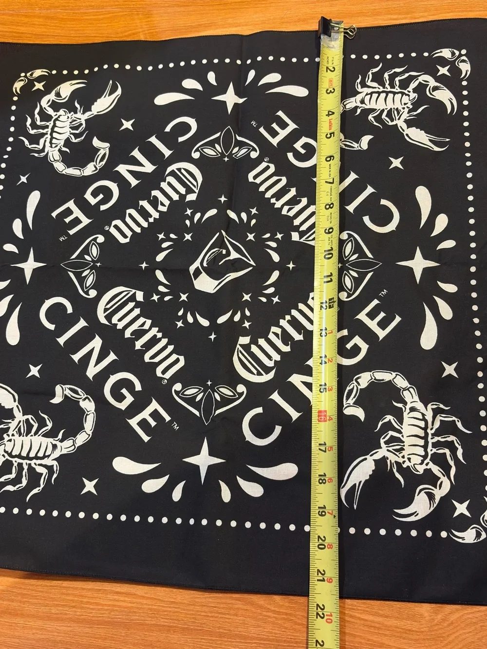 Never Use Vintage Jose Cuervo Cinge Tequila Bandana Scorpion Biker Scarf-21”